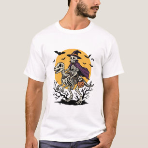 ヴィンテージ スケルトン 恐竜 ハロウィン Tシャツ デザイン 1