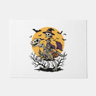 ヴィンテージ スケルトン 恐竜 ハロウィン Tシャツ デザイン 1 ドアマット