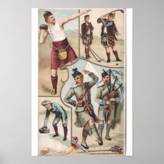 ヴィンテージ「スコットランド」アルバックルブロスコーヒー ポスター (正面)