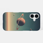 ヴィンテージ スタイリッシュな惑星 iPhone 16ケース (裏面横)