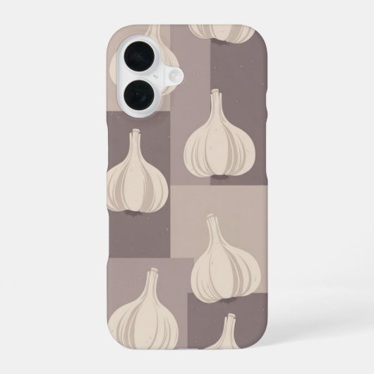 ヴィンテージ スタイリッシュ ガーリック柄 iPhone 16ケース (裏面)