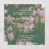 ヴィンテージ スタイルのチューリップ ウェディング オーダーメイド 招待状 (正面/裏面)