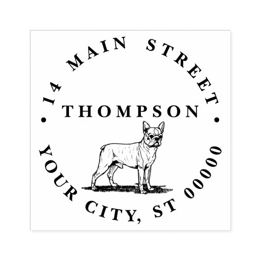 ヴィンテージ スタイルのフレンチブルドッグ ラバースタンプ (インプリント)