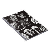 ヴィンテージ・スタイレットのビールのシームレスなパターン、バックグロ ノートブック (右側)