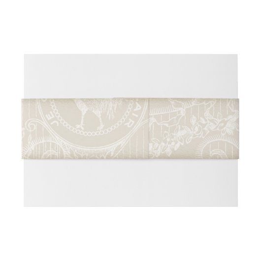 ヴィンテージ スターベイザー リリー クリーム レース ゴールド フレーム 招待状ベリーバンド (裏面例)