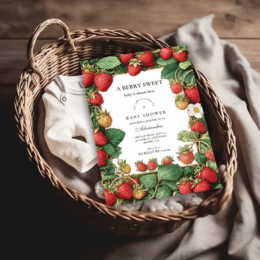 ヴィンテージ スターベリー コテージコア ベビーシャワー 招待状