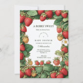 ヴィンテージ スターベリー コテージコア ベビーシャワー 招待状 (正面)