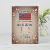 ヴィンテージ スター アメリカ国旗 7月4日 パーティー 招待状 (スタンド正面)