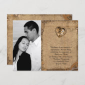 ヴィンテージ スチームパンクの花嫁 ウェディングエンゲージメント 招待状 (正面/裏面)