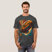 ヴィンテージ スチームパンク飛行船アドベンチャー Tシャツ (正面フル)