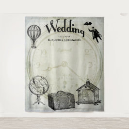 ヴィンテージ スチームパンク ウェディング フォト 背景 タペストリー