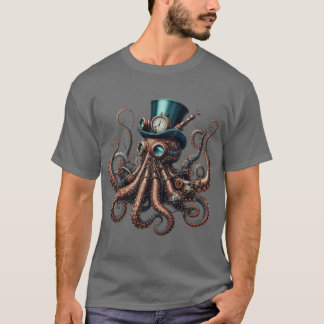 ヴィンテージ スチームパンク タコ レトロ Tシャツ