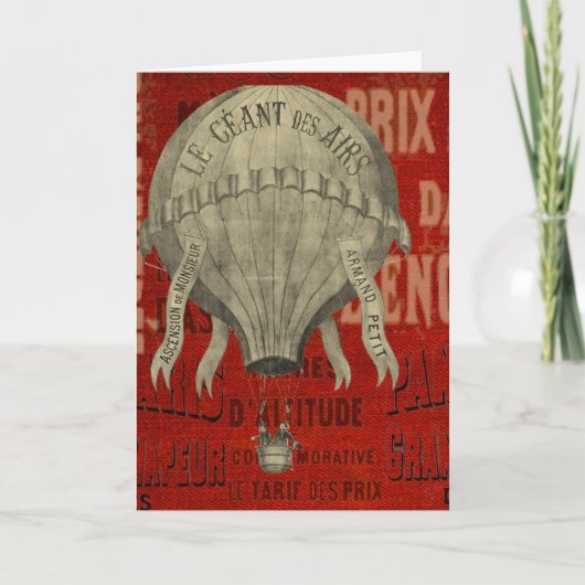 ヴィンテージ スチームパンク 熱気球 ライド オーダーメイド シーズンカード (正面)
