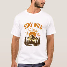 ヴィンテージ ステイ ワイルド マウンテンサンセット Tシャツ