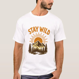 ヴィンテージ ステイ ワイルド マウンテンサンセット Tシャツ