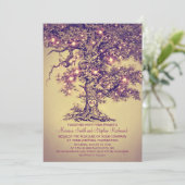 ヴィンテージ ストリング ライト ツリー ラスティック ウェディング インビテ 招待状 (スタンド正面)