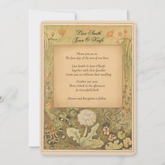 ヴィンテージ・ストーリーブック・フォレスト・ウェディング・インビテーション 招待状 (正面)