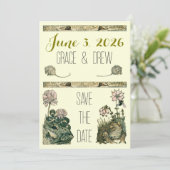 ヴィンテージ・ストーリーブック・フォレスト・セーブ・ザ・デート・カード セーブザデート (スタンド正面)