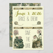ヴィンテージ・ストーリーブック・フォレスト・セーブ・ザ・デート・カード セーブザデート (正面/裏面)