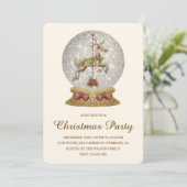 ヴィンテージ スノーグローブ クリスマスパーティ 招待状 (スタンド正面)