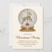 ヴィンテージ スノーグローブ クリスマスパーティ 招待状 (正面)