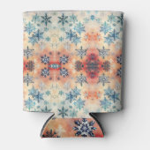 ヴィンテージ スノーフレーク パターン - 缶クーラー (正面)