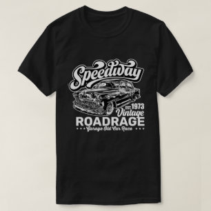 ヴィンテージ スピードウェイ クラシックカー レース 白 グラフィック Tシャツ
