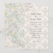 ヴィンテージ スプリング ダマスクとフラワーの結婚式招待状 招待状 (正面/裏面)