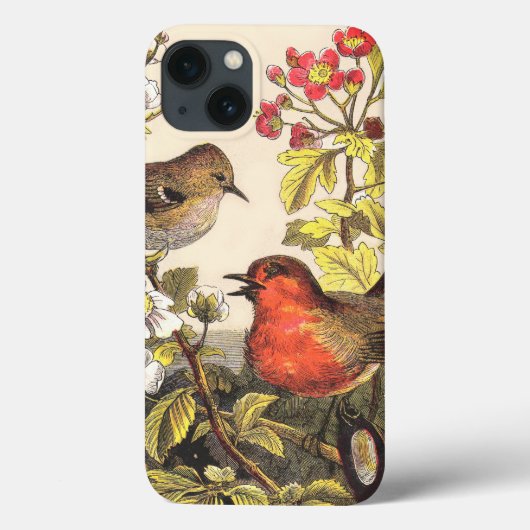 ヴィンテージ スプリング ロビン サンソンビル ボタニカル フラワー Case-Mate iPhoneケース (裏面)