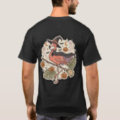 ヴィンテージ スプーキー フラミンゴ ハロウィンデザイン Tシャツ (裏面)