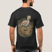 ヴィンテージ スプーキー フラミンゴ ハロウィンデザイン Tシャツ (裏面)