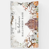 ヴィンテージ スプーキ― コテ―ジハロウィン パーティ 横断幕 (縦)