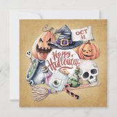 ヴィンテージ スプークタキュラー ハロウィンパーティー | 招待状 (正面)