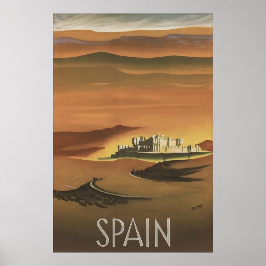 ヴィンテージ スペイン 城 旅行 ポスター コカ セゴビア (正面)