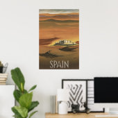 ヴィンテージ スペイン 城 旅行 ポスター コカ セゴビア (ホームオフィス)