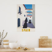 ヴィンテージ スペイン 旅行 ポスター 地中海 ストリート (キッチン)