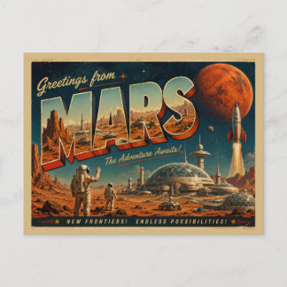 ヴィンテージ スペースコロニー トラベル アート ポストカード