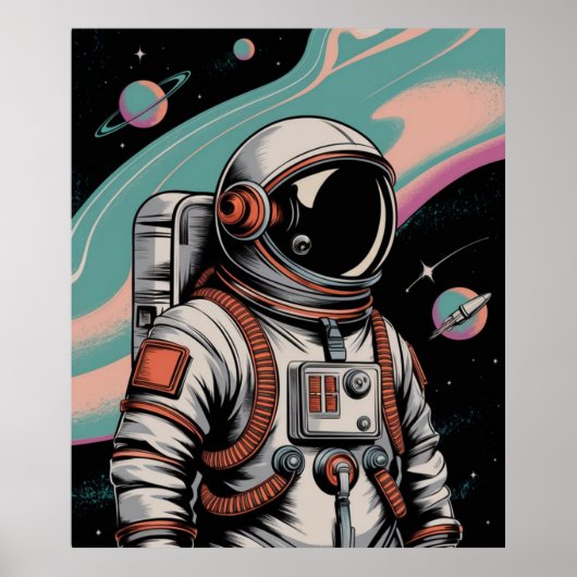 ヴィンテージ スペース アストロノート ポスター (正面)