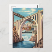 ヴィンテージ スポケーン, ワシントンと滝 ポストカード (正面/裏面)