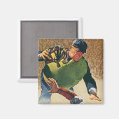 ヴィンテージ・スポーツ野球選手、審判 マグネット (正面/裏面)