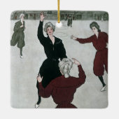 ヴィンテージ スポーツ, ゲームでプレーする女子バスケットボール選手 セラミックオーナメント (裏面)