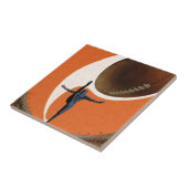 ヴィンテージ スポーツ、サッカー プレーヤーがボールを蹴る タイル (側面)