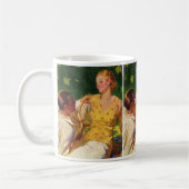 ヴィンテージ スポーツ テニス、ラブ アンド ロマンス コーヒーマグカップ (左)