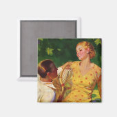 ヴィンテージ スポーツ テニス、ラブ アンド ロマンス マグネット (正面/裏面)