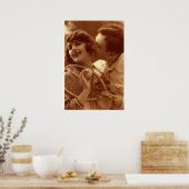 ヴィンテージ スポーツ テニス、ラブ＆ロマンス ポスター (キッチン)