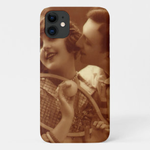 ヴィンテージ スポーツ テニス、ラブ&ロマンス iPhone 11 ケース