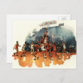 ヴィンテージ スポーツ バスケットボール ゲーム, バスケットボール プレーヤー ポストカード (正面/裏面)