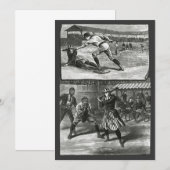 ヴィンテージ スポーツ、ビクトリア時代の女性野球チーム (正面/裏面)