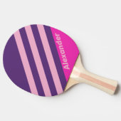 ヴィンテージ スポーツ ピンク スカイ ストライプ 名前入り 卓球ラケット (横)
