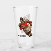 ヴィンテージ スポーツ フットボール クォーターバック プレーヤー ランニング タンブラーグラス (正面)